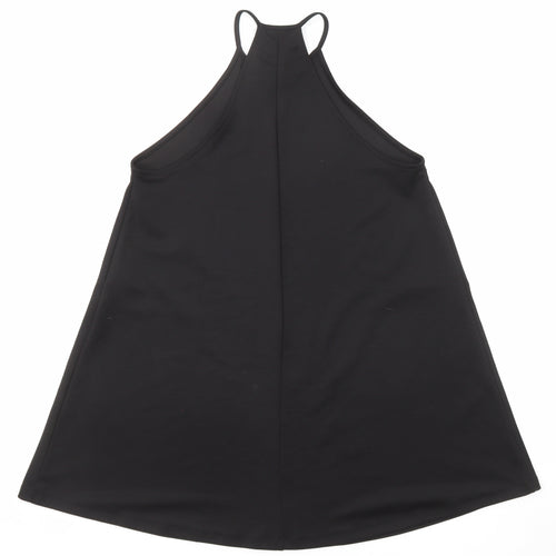 Zara Womens Black Polyester Trapeze & Swing Size S Round Neck Pullover