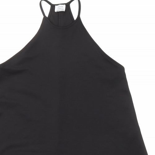 Zara Womens Black Polyester Trapeze & Swing Size S Round Neck Pullover