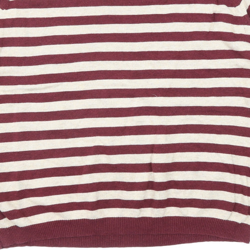 Dorothy Perkins Womens Purple Round Neck Plaid Cotton Pullover Jumper Size 16
