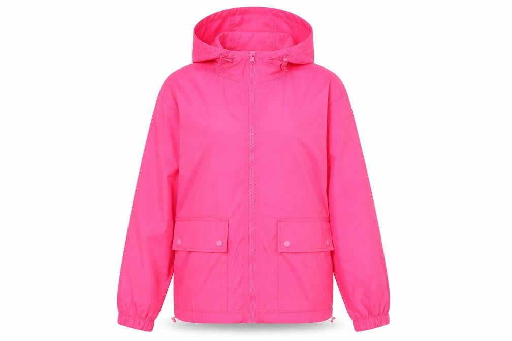 Front view of Marks & Spencer women’s pink jacket, size XS, zip