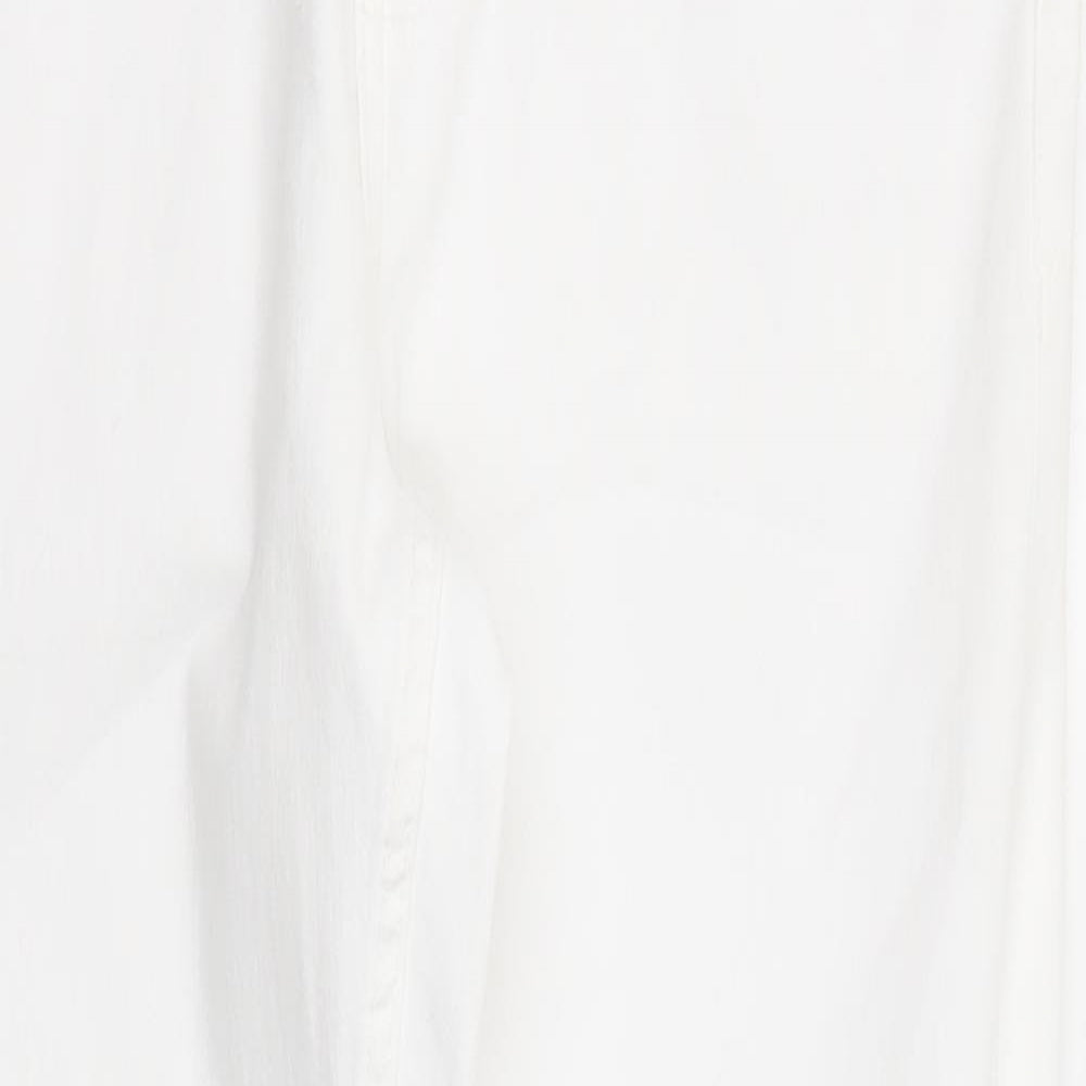 Marks and Spencer Womens White Cotton Skinny Jeans Size 12 Regular Zip