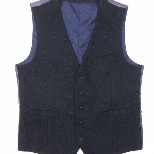 Heritage Collection Mens Blue Wool Jacket Suit Waistcoat Size 40 Regular
