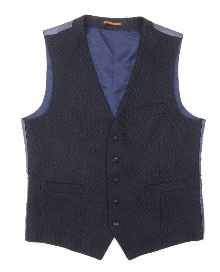 Heritage Collection Mens Blue Wool Jacket Suit Waistcoat Size 40 Regular