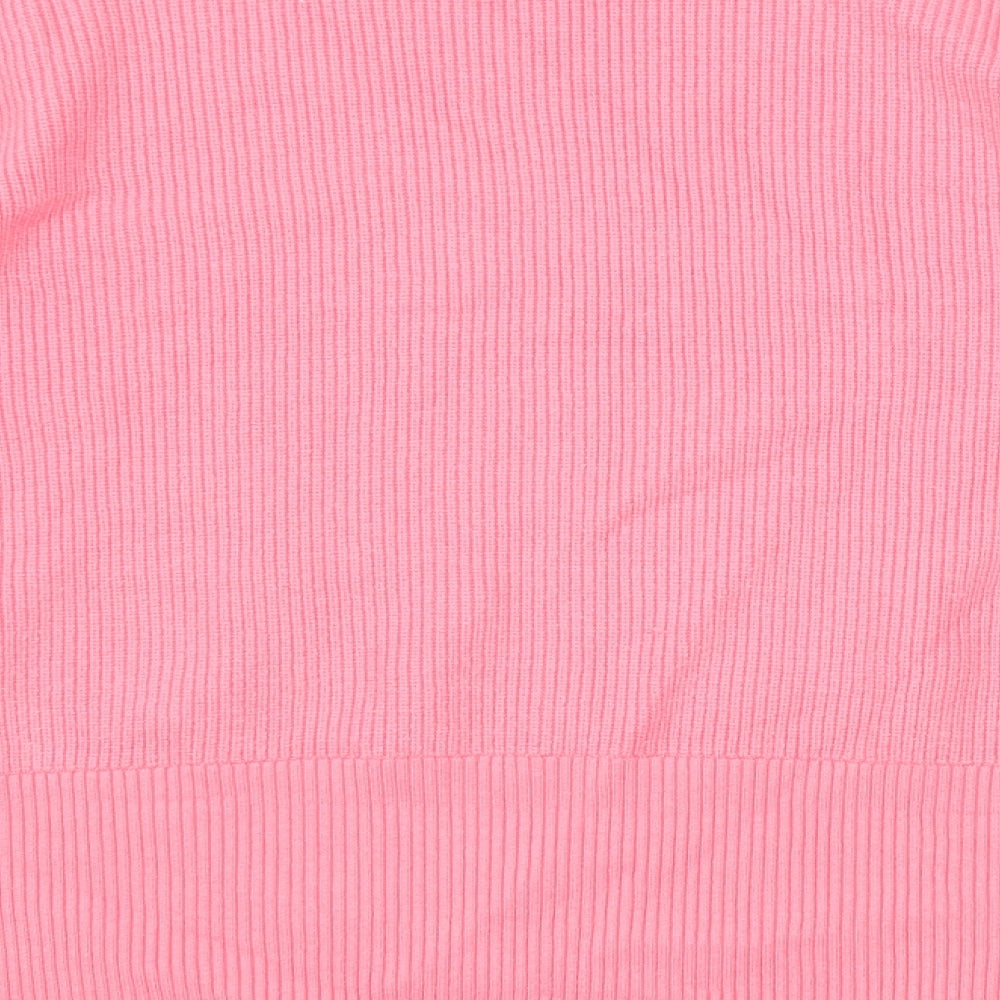 Marks and Spencer Womens Pink Round Neck Viscose Pullover Jumper Size L