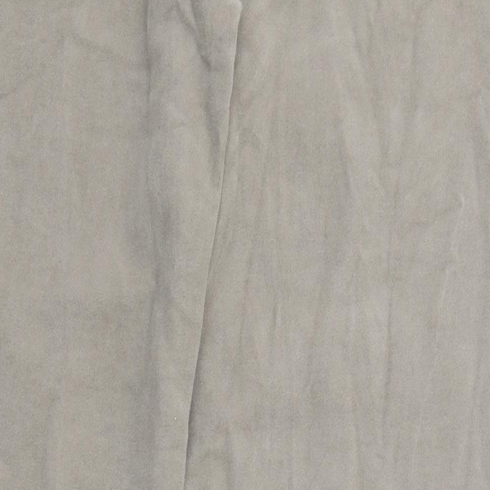 Marks and Spencer Mens Grey Cotton Trousers Size 38 in L33 in Regular Zip