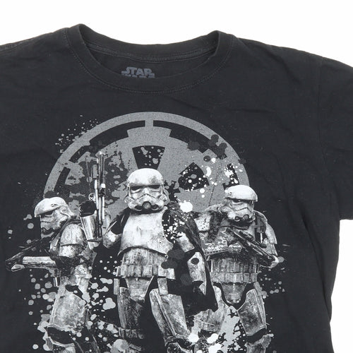 Star Wars Mens Black Polyester T-Shirt Size M Round Neck - stormtrooper
