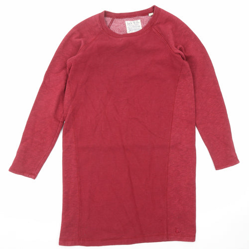 Jack Wills Womens Red Cotton Pullover Sweatshirt Size 8 Pullover - Long line