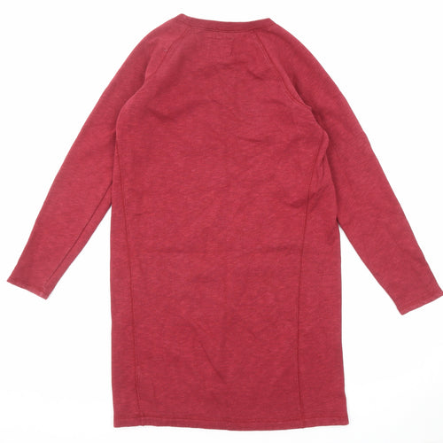 Jack Wills Womens Red Cotton Pullover Sweatshirt Size 8 Pullover - Long line