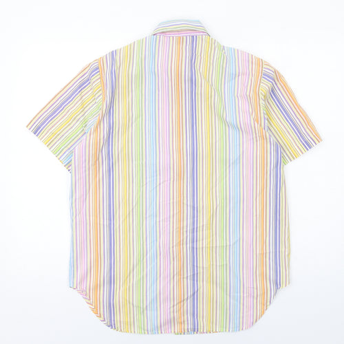 Damart Womens Multicoloured Striped Polyester Basic Button-Up Size 12 Collared