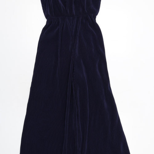 Topshop Womens Blue Polyester Jumpsuit One-Piece Size 6 Zip