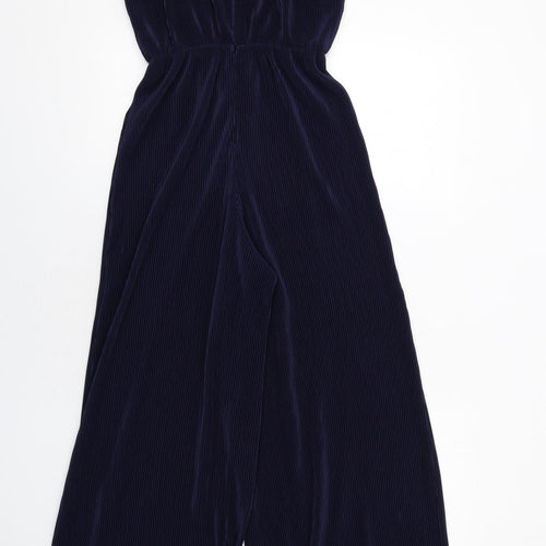 Topshop Womens Blue Polyester Jumpsuit One-Piece Size 6 Zip