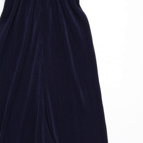 Topshop Womens Blue Polyester Jumpsuit One-Piece Size 6 Zip