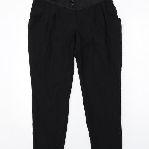 Untold Womens Black Polyester Trousers Size 10 Regular Zip