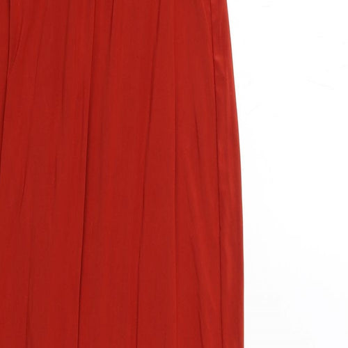 Boohoo Womens Red Polyester Maxi Size 8 V-Neck Pullover