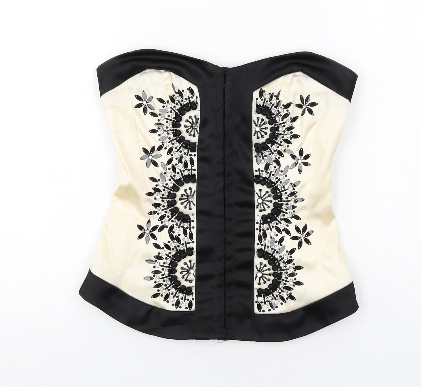 Warehouse Womens Ivory Acetate Basic Tank Size 8 Sweetheart - Corset Style