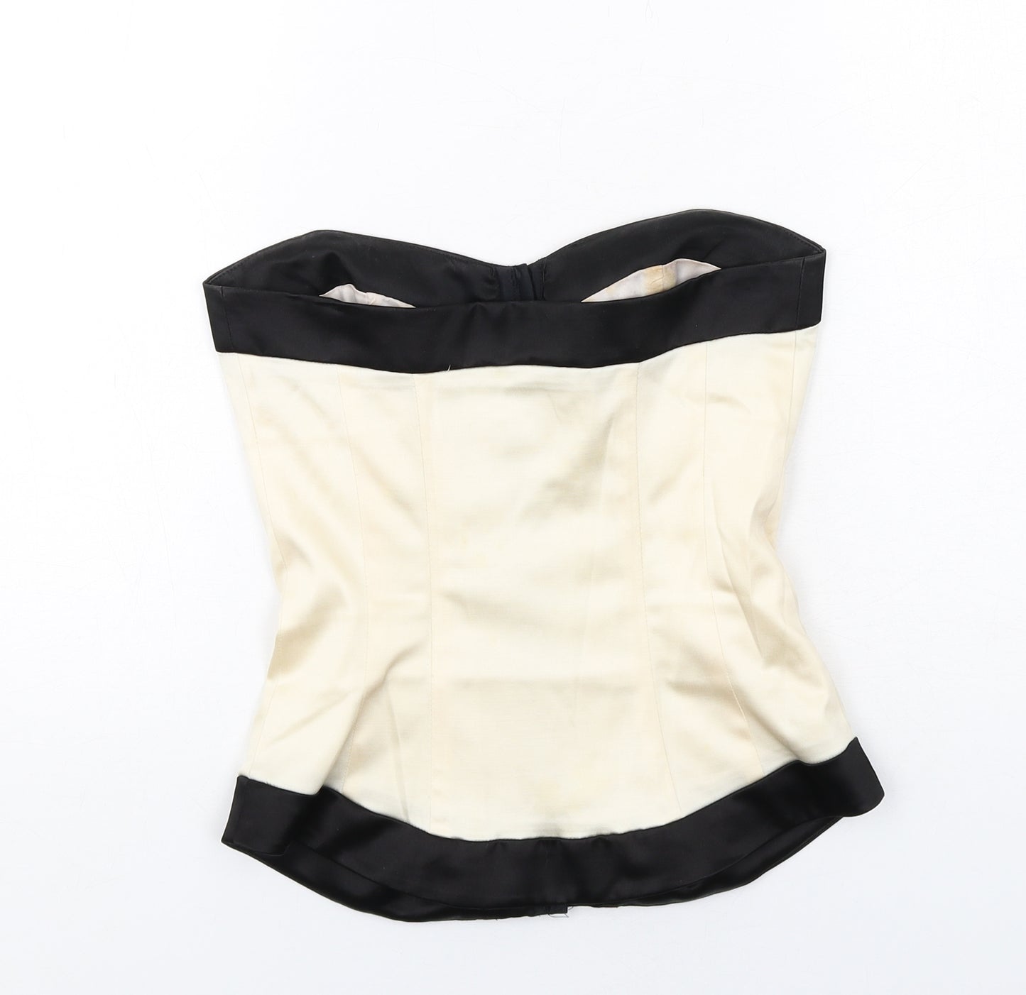 Warehouse Womens Ivory Acetate Basic Tank Size 8 Sweetheart - Corset Style