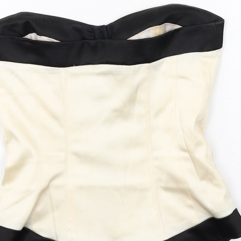 Warehouse Womens Ivory Acetate Basic Tank Size 8 Sweetheart - Corset Style
