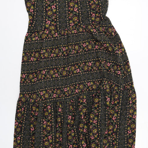 Red Herring Womens Multicoloured Geometric Cotton Tank Dress Size 14 Halter Pullover