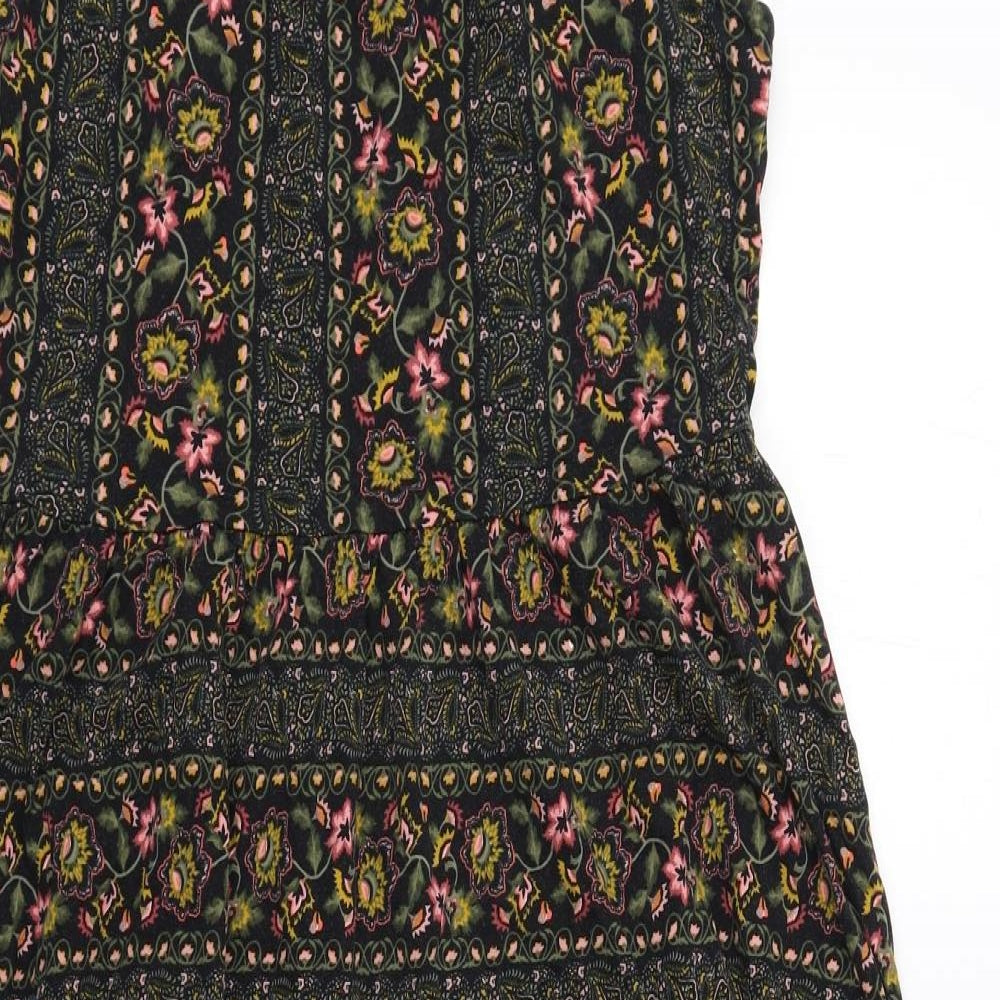 Red Herring Womens Multicoloured Geometric Cotton Tank Dress Size 14 Halter Pullover