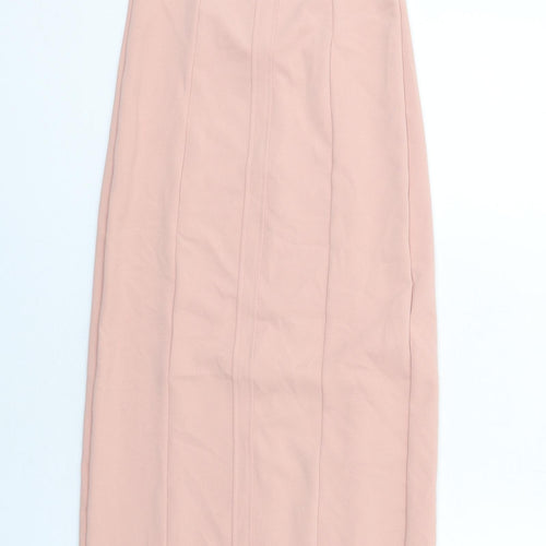 Zara Womens Pink Polyester Shift Size S Off the Shoulder Zip