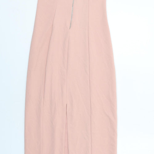 Zara Womens Pink Polyester Shift Size S Off the Shoulder Zip