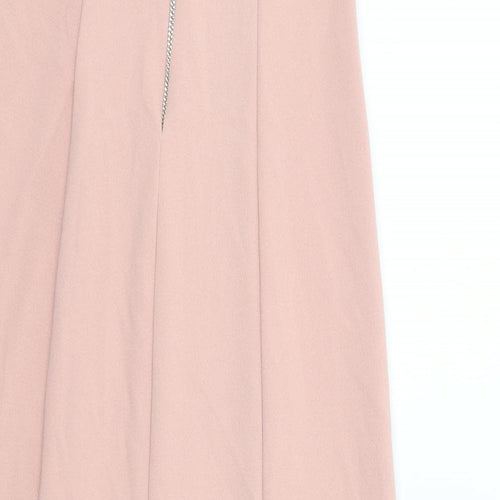 Zara Womens Pink Polyester Shift Size S Off the Shoulder Zip