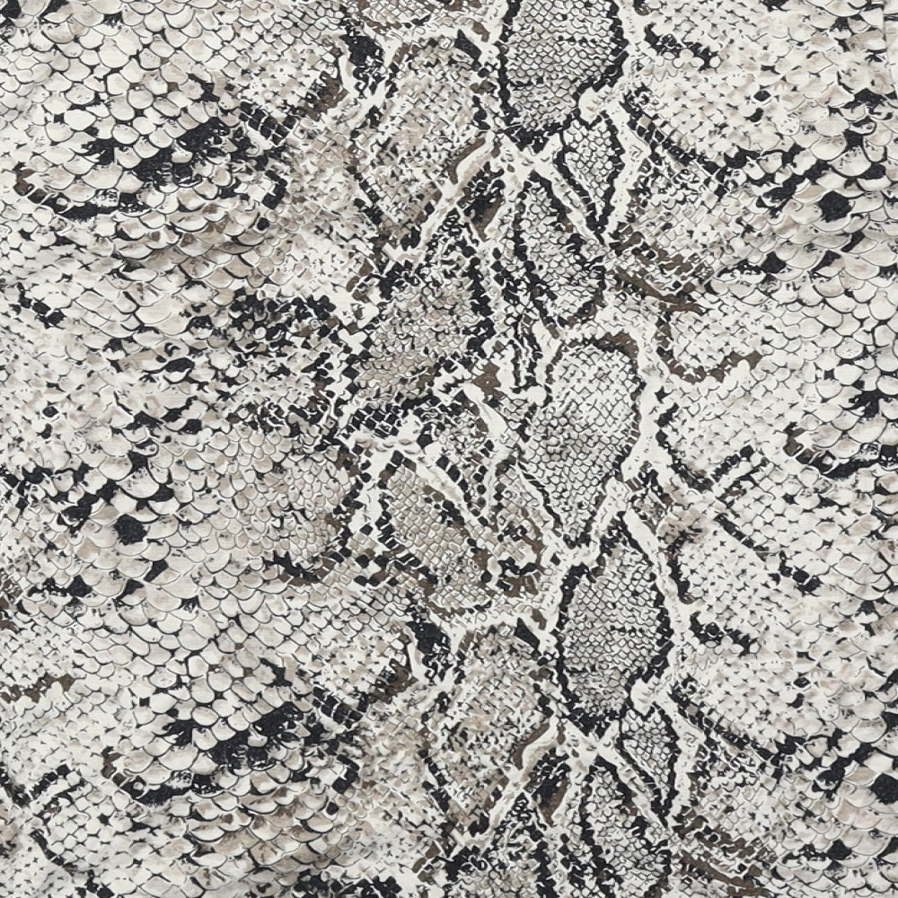 Marks and Spencer Womens Beige Animal Print Viscose Basic T-Shirt Size 8 Round Neck - Snakeskin Pattern