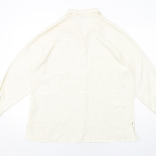 Marks and Spencer Womens Ivory Polyester Basic Button-Up Size 18 Collared