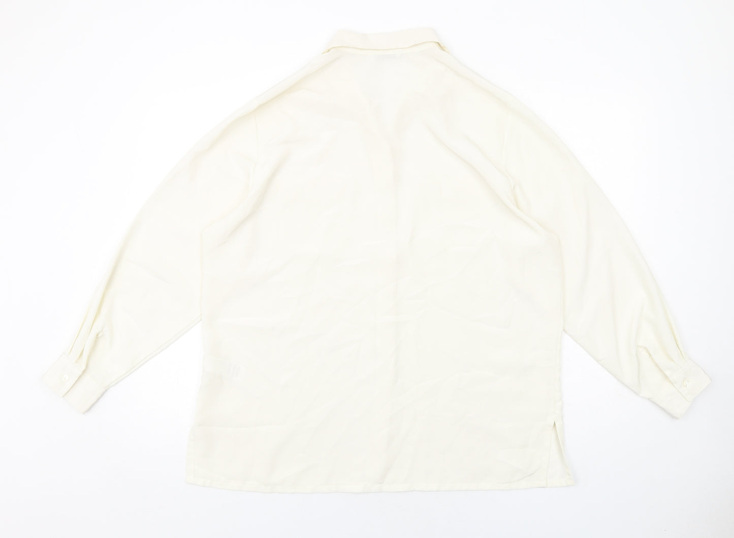 Marks and Spencer Womens Ivory Polyester Basic Button-Up Size 18 Collared