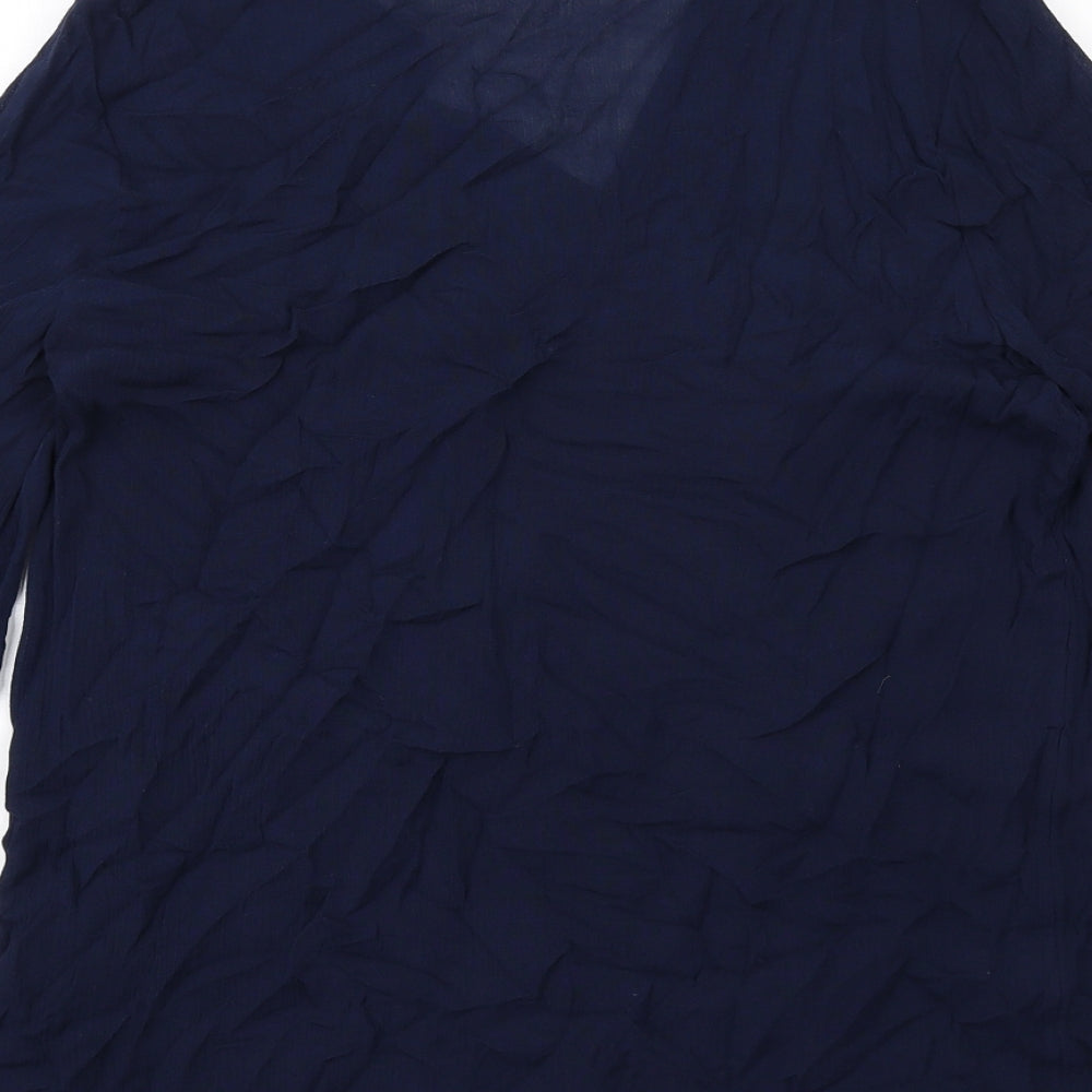 Marks and Spencer Womens Blue Viscose Basic Blouse Size 10 V-Neck