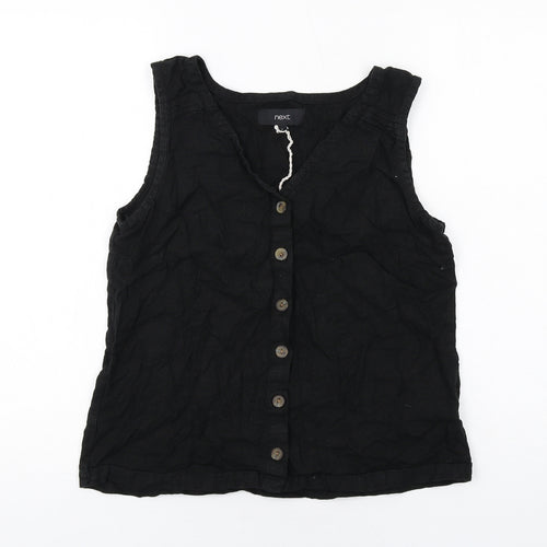NEXT Womens Black Viscose Basic Tank Size 8 V-Neck