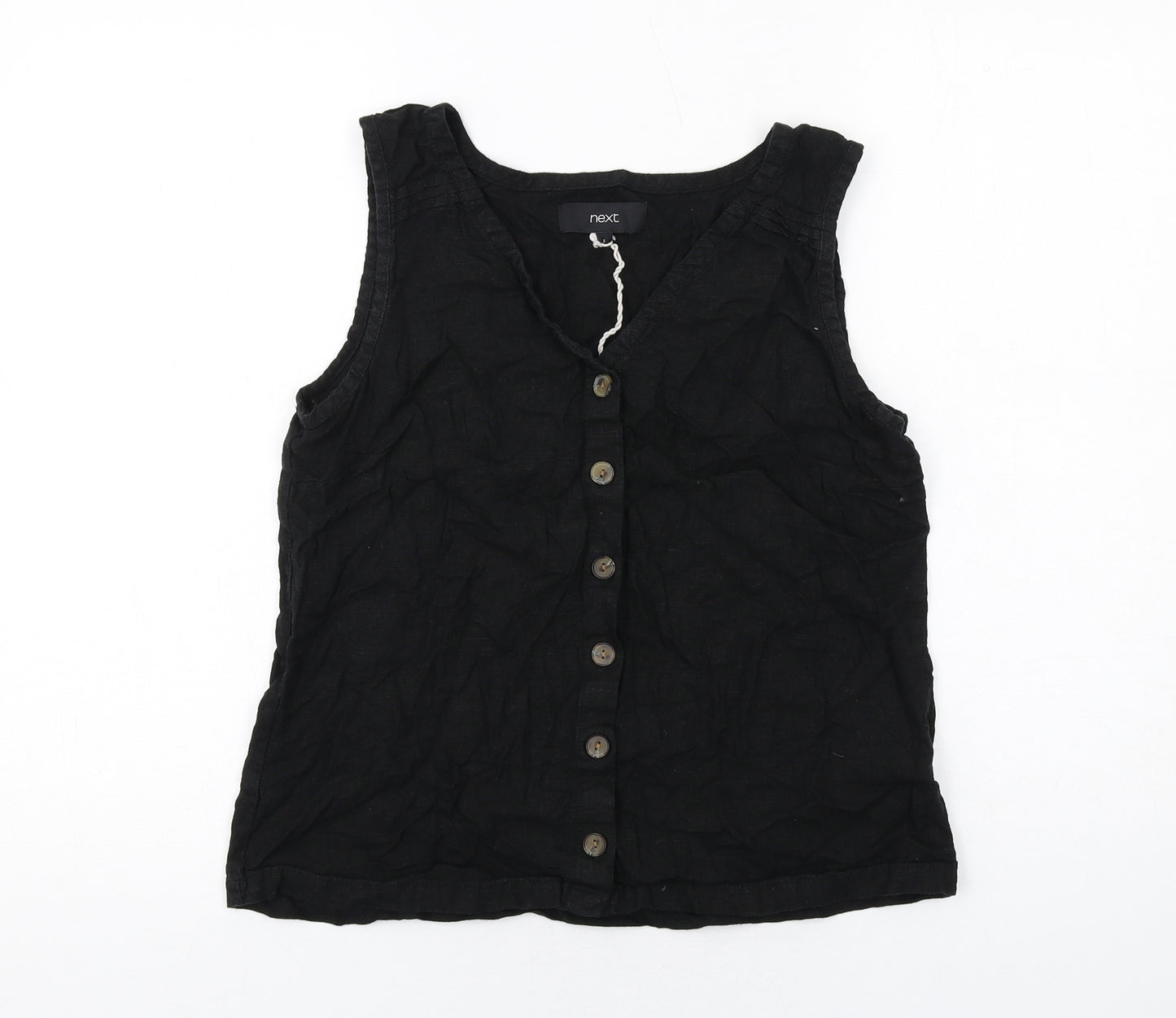 NEXT Womens Black Viscose Basic Tank Size 8 V-Neck