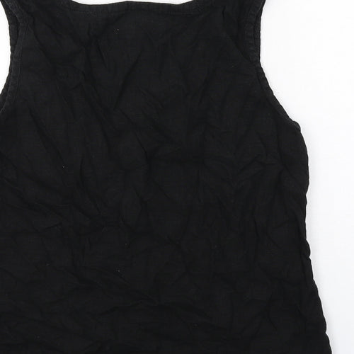 NEXT Womens Black Viscose Basic Tank Size 8 V-Neck