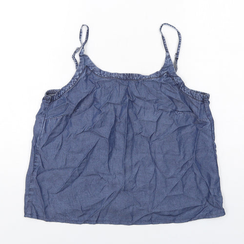 Encuentro Womens Blue Lyocell Camisole Tank Size 14 Scoop Neck