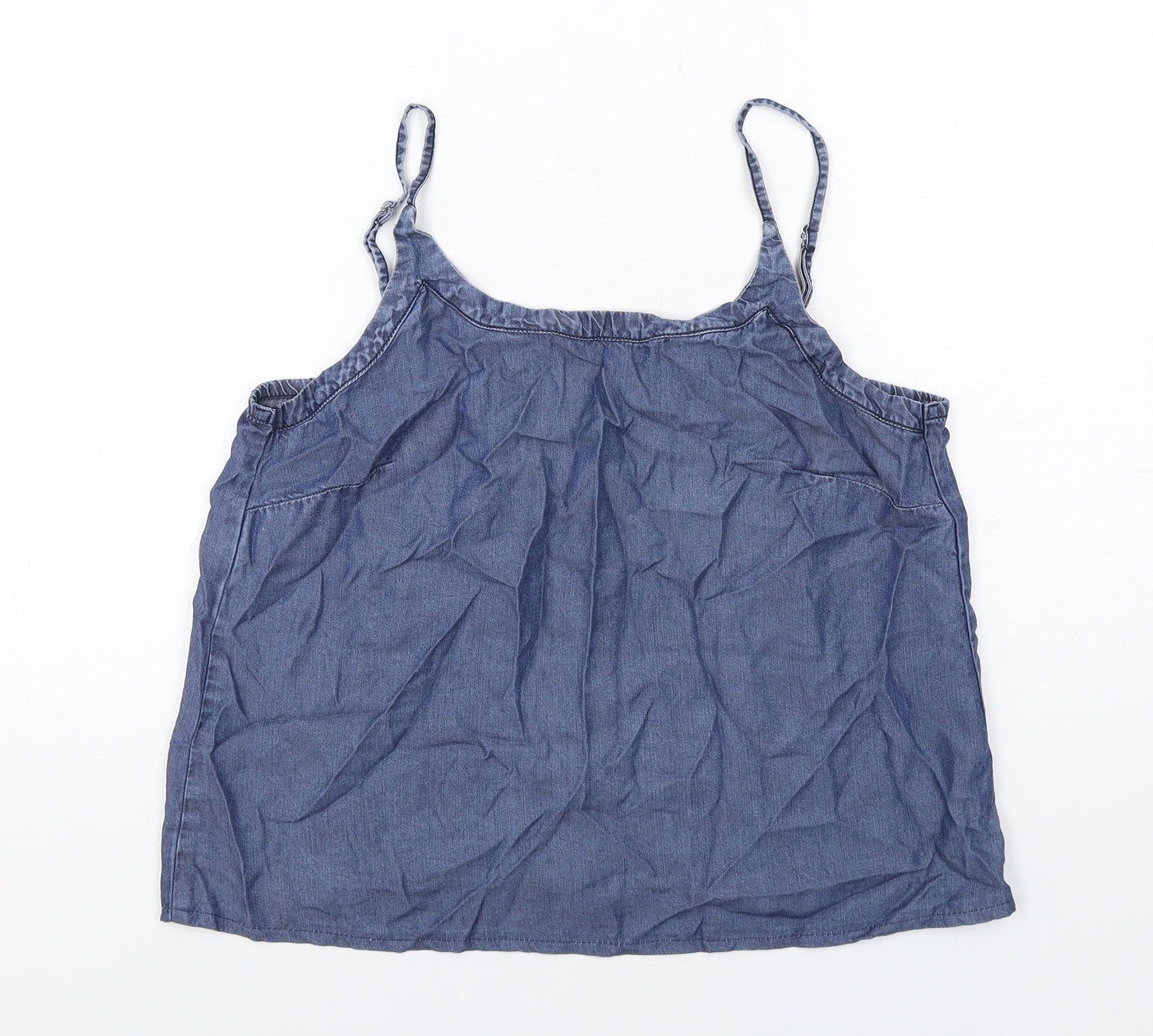 Encuentro Womens Blue Lyocell Camisole Tank Size 14 Scoop Neck