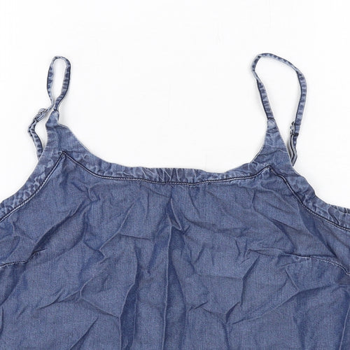 Encuentro Womens Blue Lyocell Camisole Tank Size 14 Scoop Neck