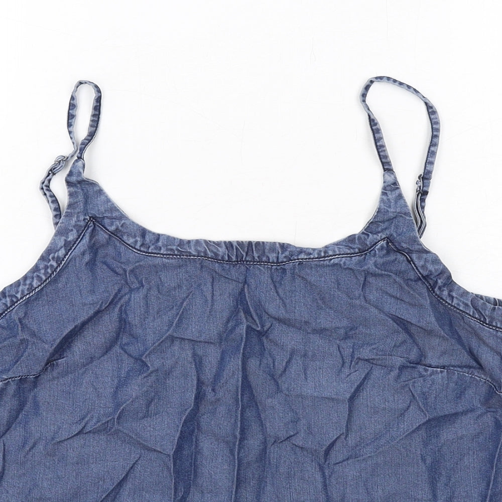 Encuentro Womens Blue Lyocell Camisole Tank Size 14 Scoop Neck