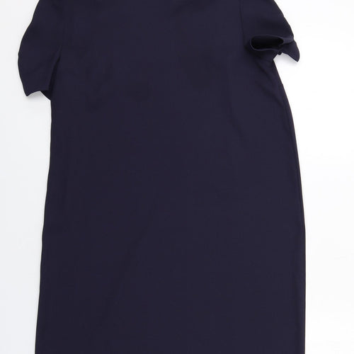 Marks and Spencer Womens Blue Polyester T-Shirt Dress Size 14 Round Neck Pullover