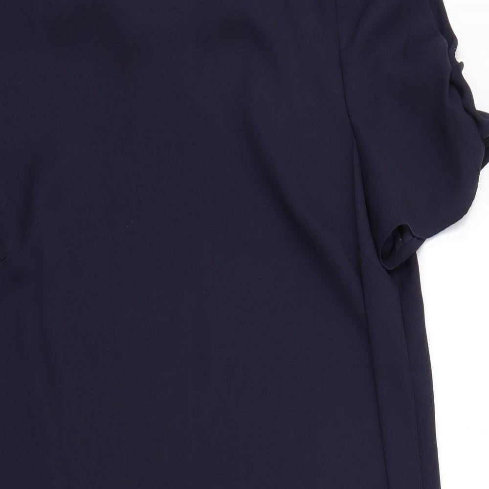 Marks and Spencer Womens Blue Polyester T-Shirt Dress Size 14 Round Neck Pullover
