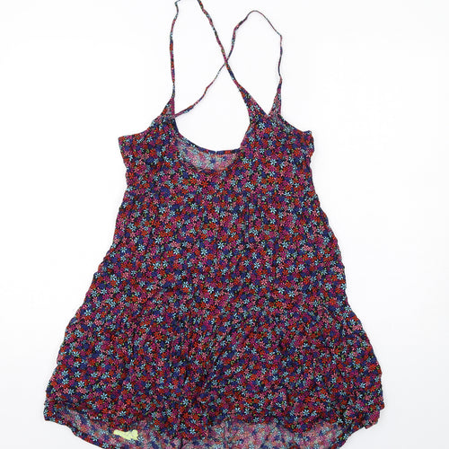 Superdry Womens Multicoloured Floral Viscose Mini Size S Scoop Neck Pullover