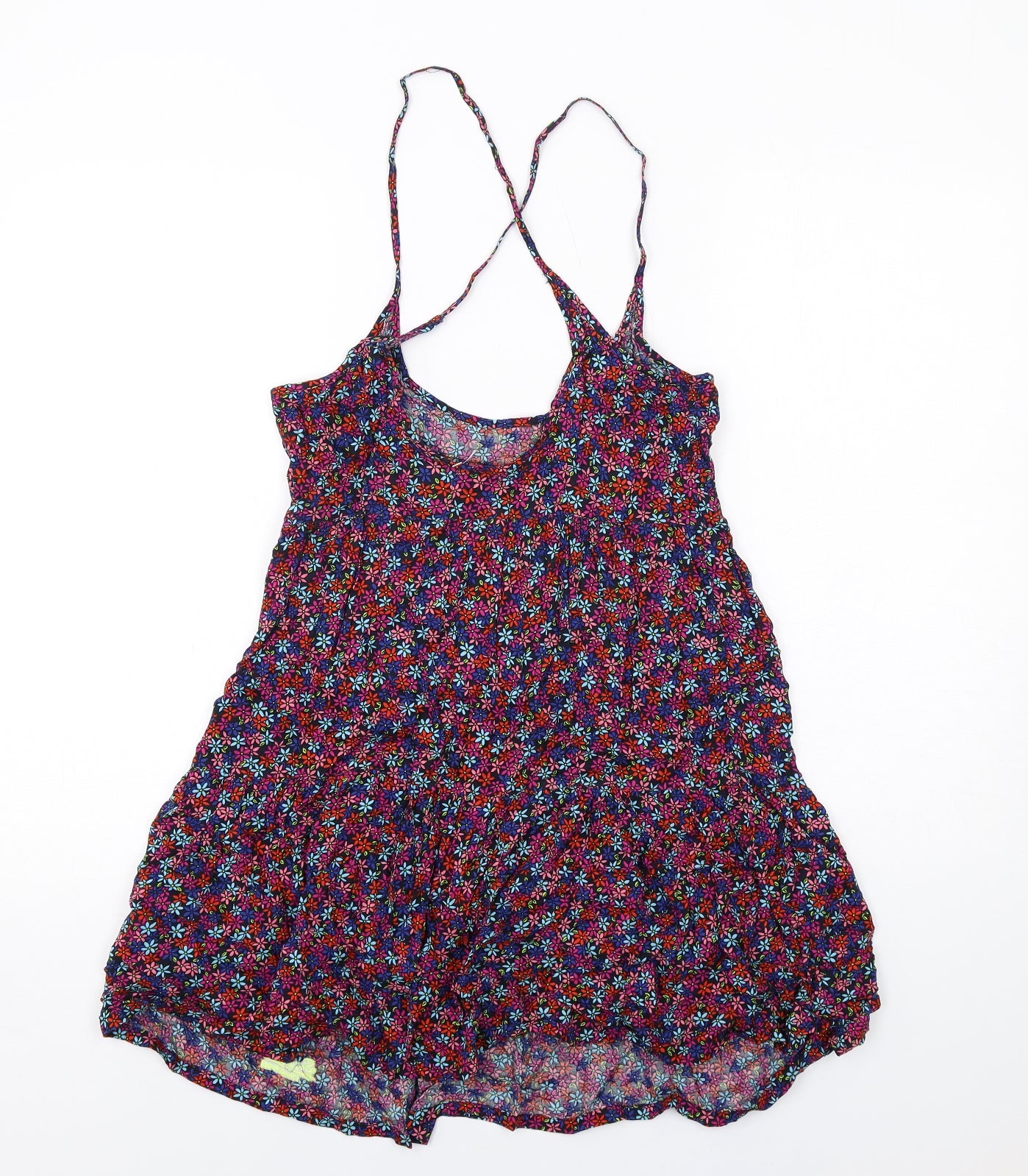 Superdry Womens Multicoloured Floral Viscose Mini Size S Scoop Neck Pullover