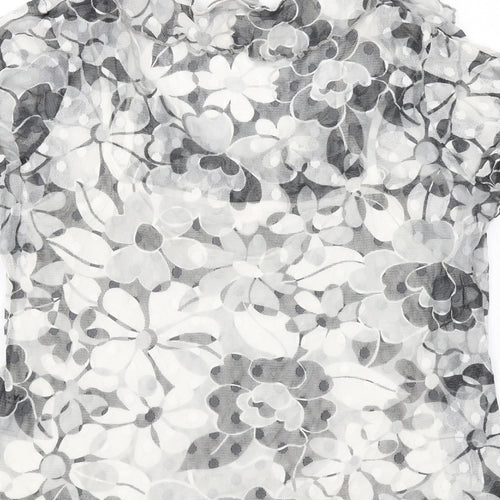 Per Una Womens Grey Floral Polyamide Basic Blouse Size 14 V-Neck