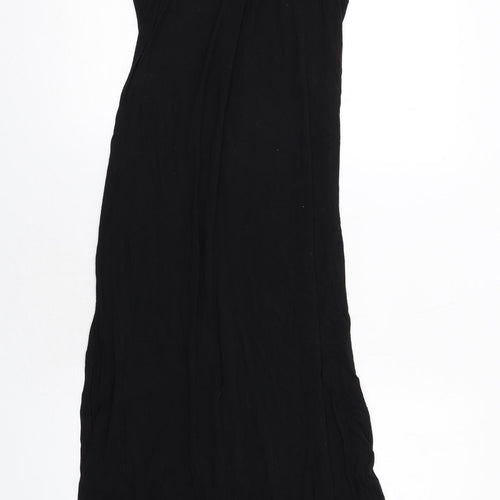 AX Paris Womens Black Viscose Maxi Size 14 Boat Neck Pullover - Embellished Neckline