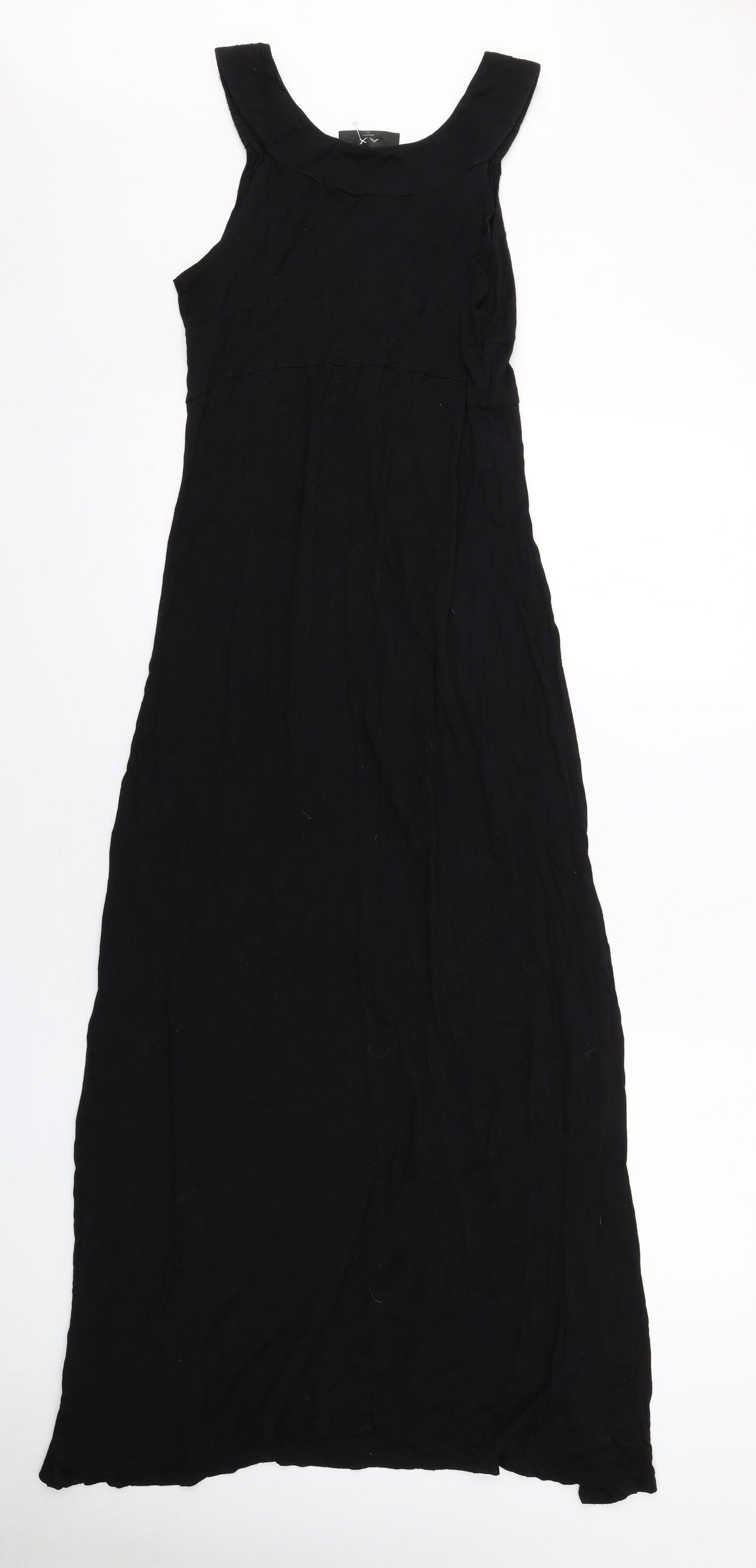 AX Paris Womens Black Viscose Maxi Size 14 Boat Neck Pullover - Embellished Neckline