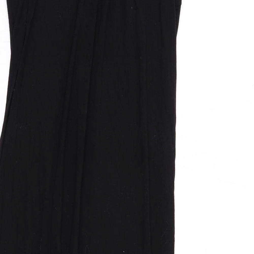 AX Paris Womens Black Viscose Maxi Size 14 Boat Neck Pullover - Embellished Neckline