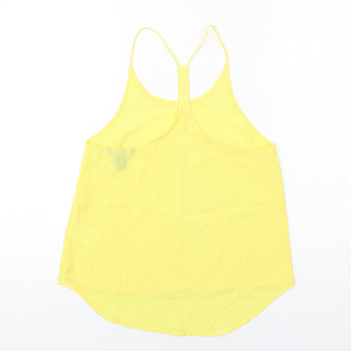 H&M Womens Yellow Polyester Basic Tank Size 6 Round Neck