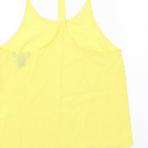 H&M Womens Yellow Polyester Basic Tank Size 6 Round Neck
