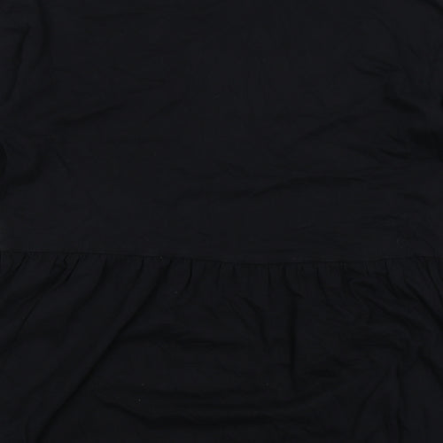 ASOS Womens Black Cotton Jumper Dress Size 12 Mock Neck Pullover