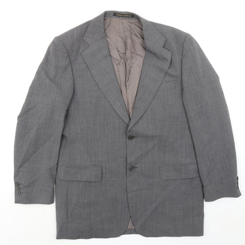 Marks and Spencer Mens Grey Polyester Jacket Suit Jacket Size 40 Regular
