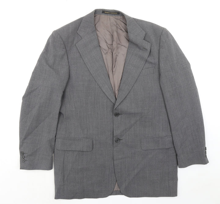 Marks and Spencer Mens Grey Polyester Jacket Suit Jacket Size 40 Regular